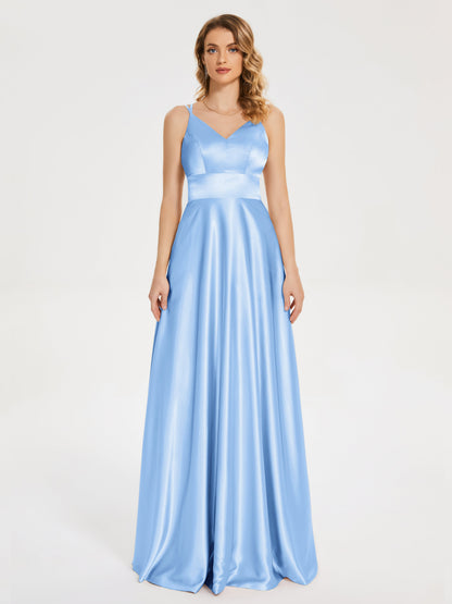 Briella Spaghetti Straps Soft Satin Bridesmaid Dress