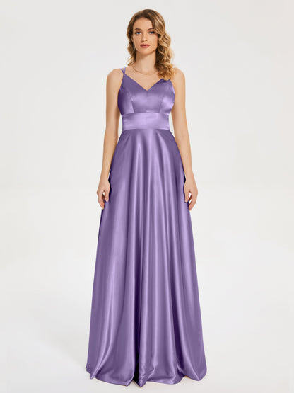 Briella Spaghetti Straps Soft Satin Bridesmaid Dress