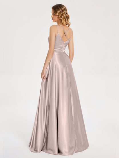 Briella Spaghetti Straps Soft Satin Bridesmaid Dress