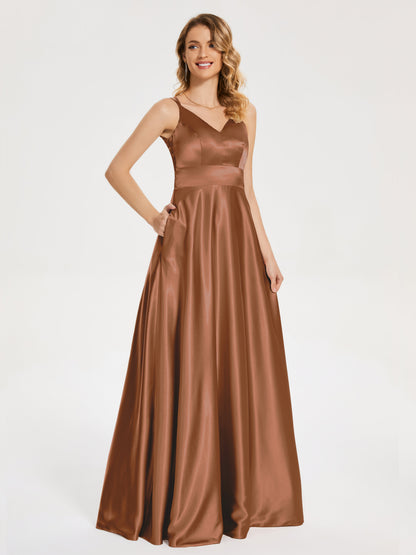 Briella Spaghetti Straps Soft Satin Bridesmaid Dress