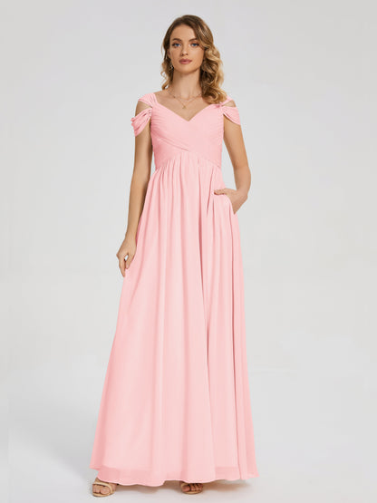 Charlee Straps Side Slit Empire Bridesmaid Dress