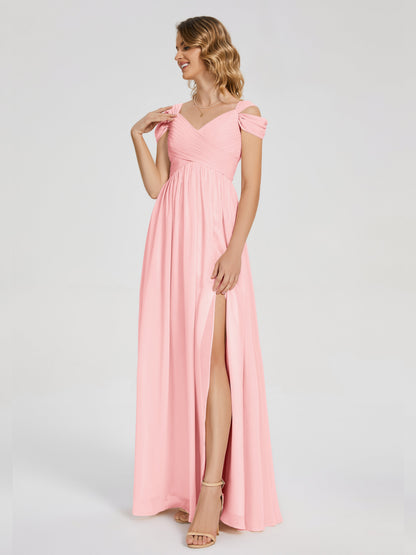 Charlee Straps Side Slit Empire Bridesmaid Dress