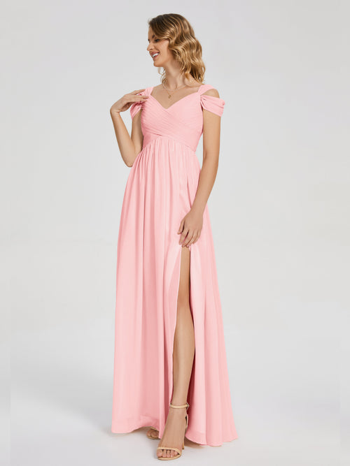 Charlee Straps Side Slit Empire Bridesmaid Dress