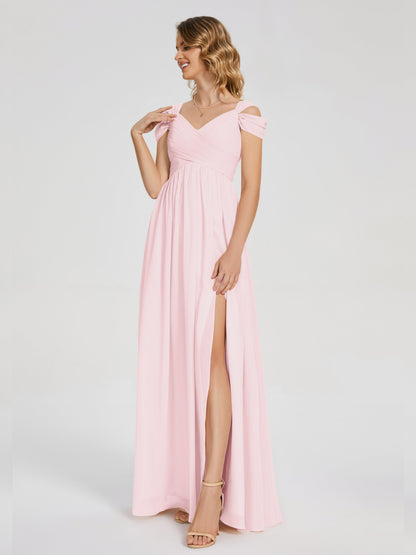 Charlee Straps Side Slit Empire Bridesmaid Dress