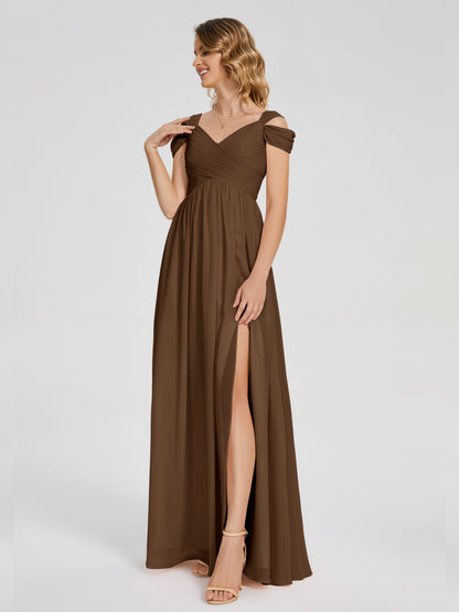 Charlee Straps Side Slit Empire Bridesmaid Dress