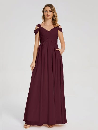 Charlee Straps Side Slit Empire Bridesmaid Dress