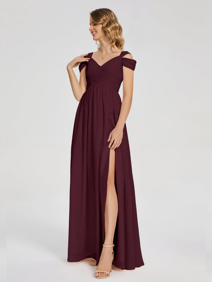 Charlee Straps Side Slit Empire Bridesmaid Dress