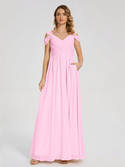 Charlee Straps Side Slit Empire Bridesmaid Dress