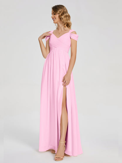 Charlee Straps Side Slit Empire Bridesmaid Dress