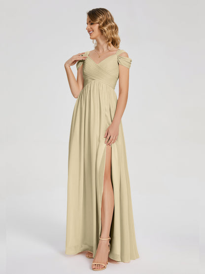 Charlee Straps Side Slit Empire Bridesmaid Dress