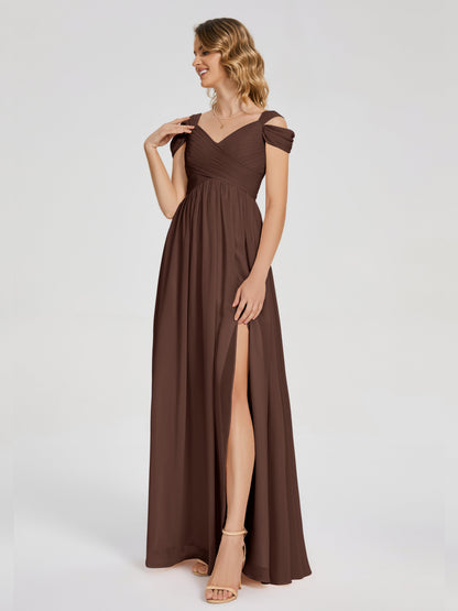 Charlee Straps Side Slit Empire Bridesmaid Dress