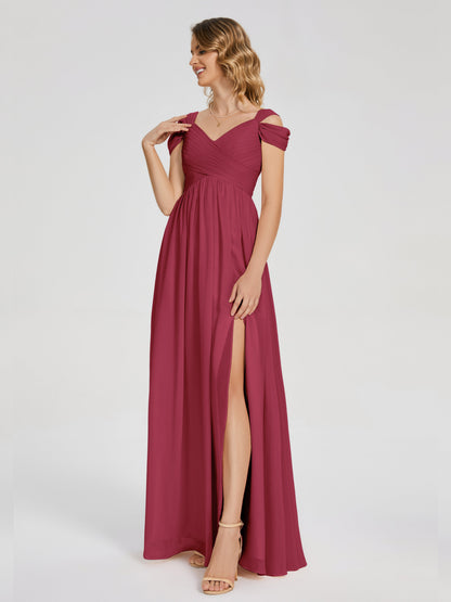 Charlee Straps Side Slit Empire Bridesmaid Dress