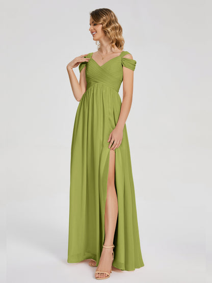 Charlee Straps Side Slit Empire Bridesmaid Dress