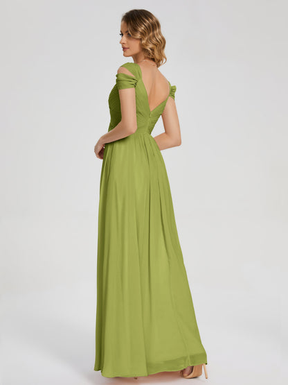 Charlee Straps Side Slit Empire Bridesmaid Dress