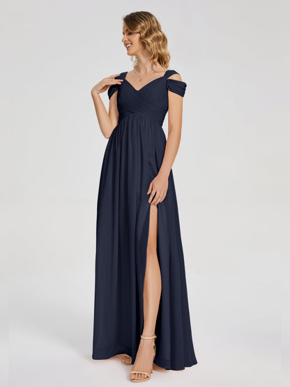 Charlee Straps Side Slit Empire Bridesmaid Dress