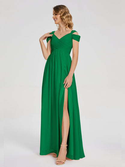 Charlee Straps Side Slit Empire Bridesmaid Dress