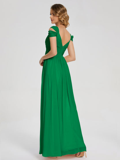 Charlee Straps Side Slit Empire Bridesmaid Dress
