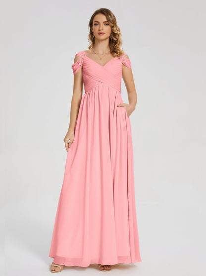 Charlee Straps Side Slit Empire Bridesmaid Dress
