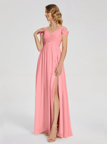 Charlee Straps Side Slit Empire Bridesmaid Dress