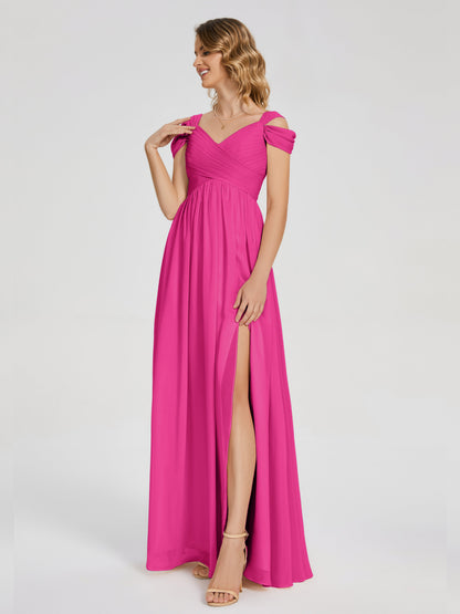 Charlee Straps Side Slit Empire Bridesmaid Dress