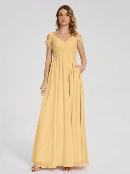 Charlee Straps Side Slit Empire Bridesmaid Dress