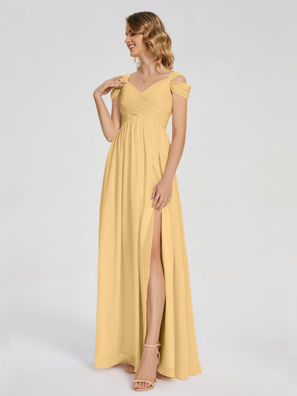 Charlee Straps Side Slit Empire Bridesmaid Dress