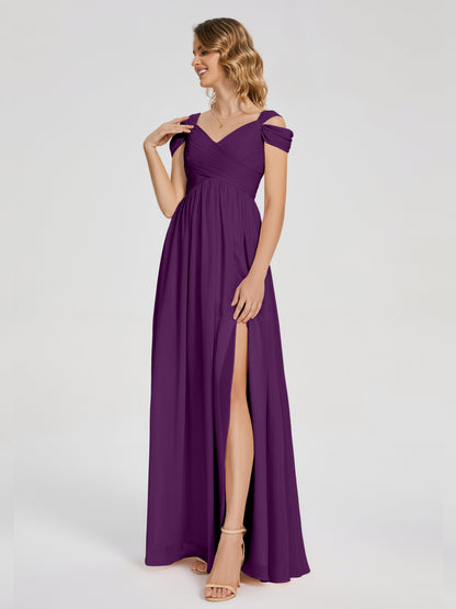 Charlee Straps Side Slit Empire Bridesmaid Dress
