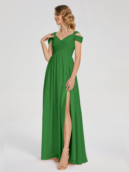 Charlee Straps Side Slit Empire Bridesmaid Dress