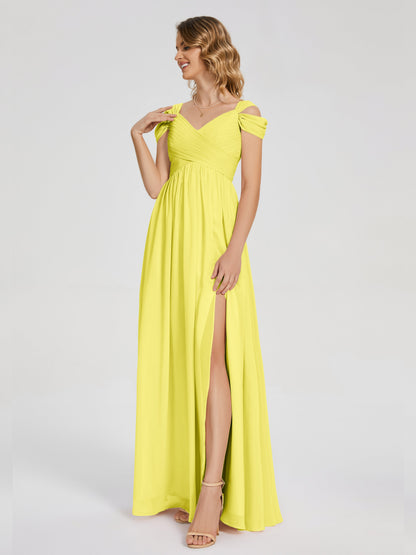 Charlee Straps Side Slit Empire Bridesmaid Dress