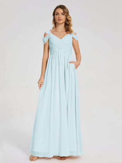 Charlee Straps Side Slit Empire Bridesmaid Dress