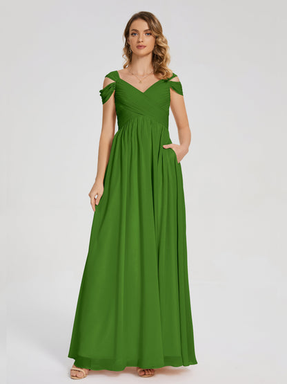 Charlee Straps Side Slit Empire Bridesmaid Dress