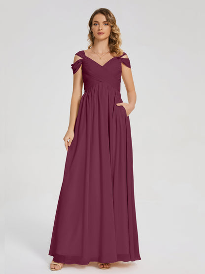 Charlee Straps Side Slit Empire Bridesmaid Dress