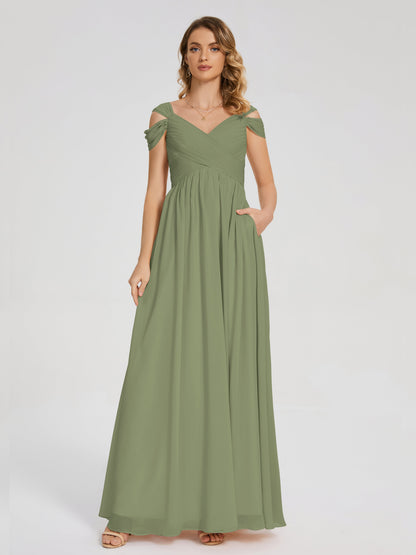 Charlee Straps Side Slit Empire Bridesmaid Dress