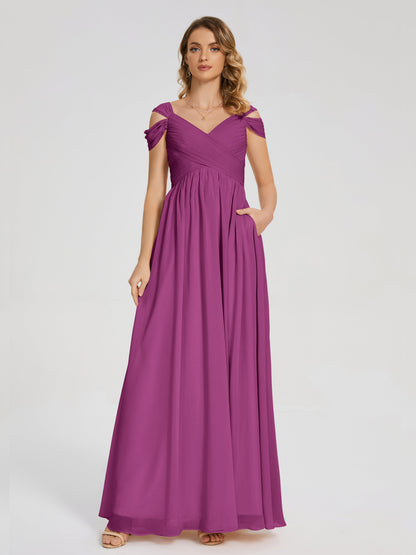 Charlee Straps Side Slit Empire Bridesmaid Dress