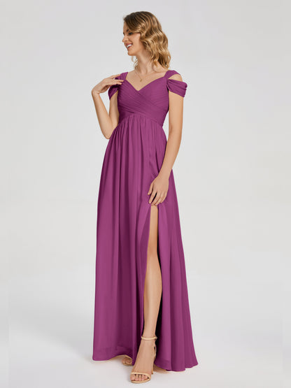 Charlee Straps Side Slit Empire Bridesmaid Dress
