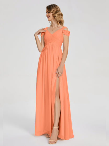 Charlee Straps Side Slit Empire Bridesmaid Dress