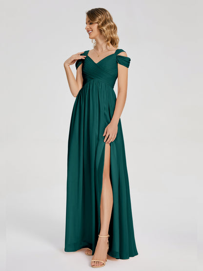 Charlee Straps Side Slit Empire Bridesmaid Dress