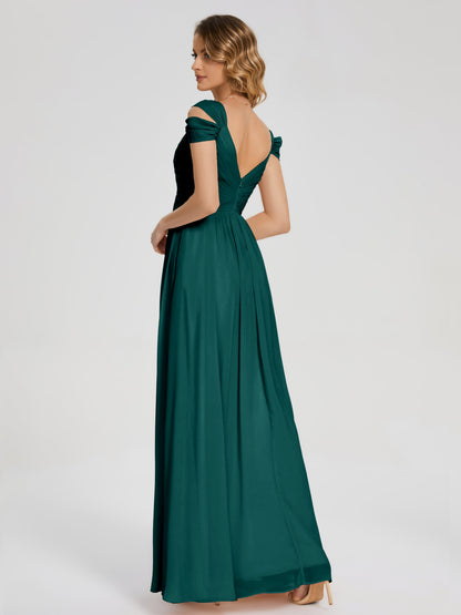 Charlee Straps Side Slit Empire Bridesmaid Dress