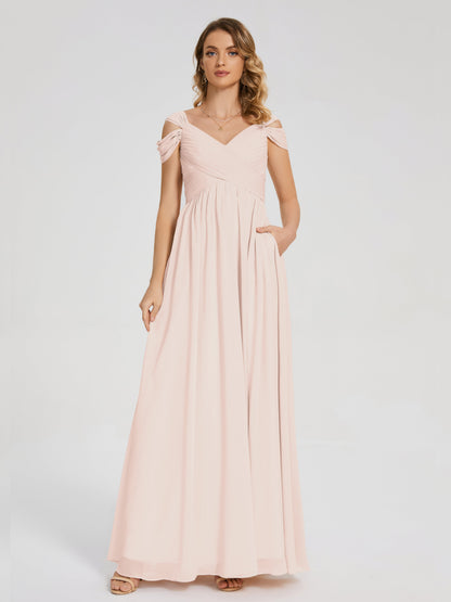 Charlee Straps Side Slit Empire Bridesmaid Dress
