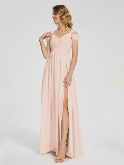 Charlee Straps Side Slit Empire Bridesmaid Dress