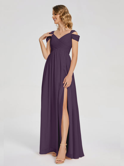 Charlee Straps Side Slit Empire Bridesmaid Dress