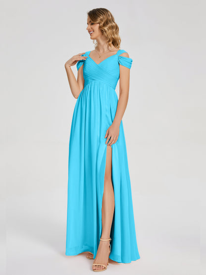 Charlee Straps Side Slit Empire Bridesmaid Dress