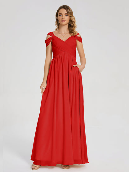 Charlee Straps Side Slit Empire Bridesmaid Dress