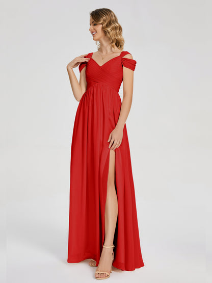 Charlee Straps Side Slit Empire Bridesmaid Dress