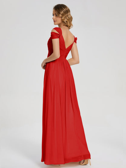 Charlee Straps Side Slit Empire Bridesmaid Dress