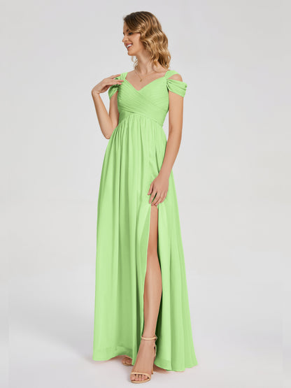 Charlee Straps Side Slit Empire Bridesmaid Dress