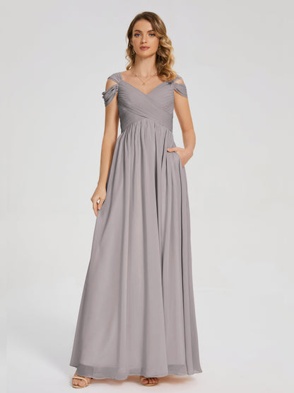 Charlee Straps Side Slit Empire Bridesmaid Dress