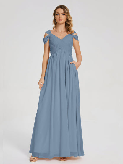 Charlee Straps Side Slit Empire Bridesmaid Dress