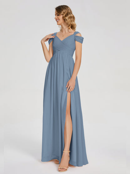 Charlee Straps Side Slit Empire Bridesmaid Dress