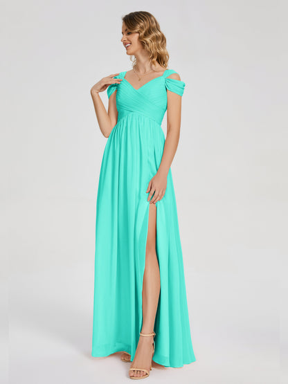 Charlee Straps Side Slit Empire Bridesmaid Dress